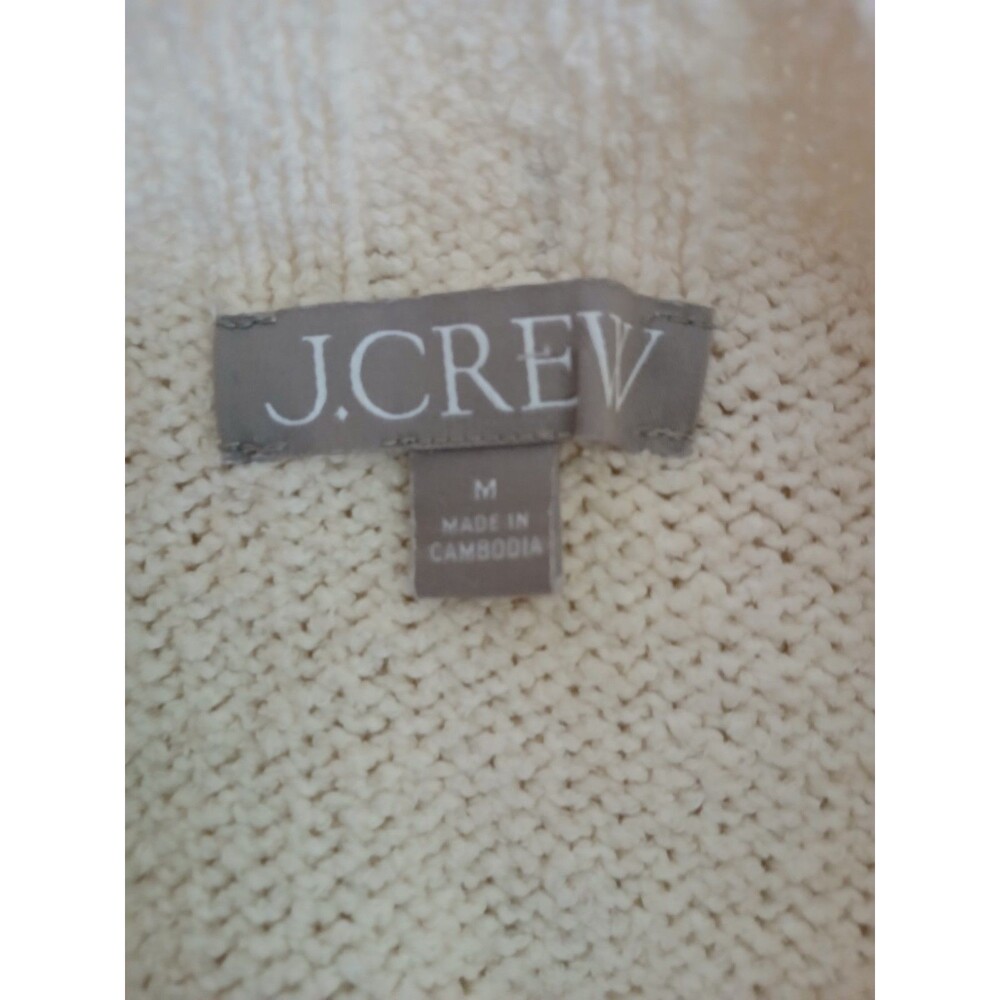 J.Crew Womens M Mock Neck Ivory Chenlle Knit Sweater Cozy Pullover - Picture 14 of 15